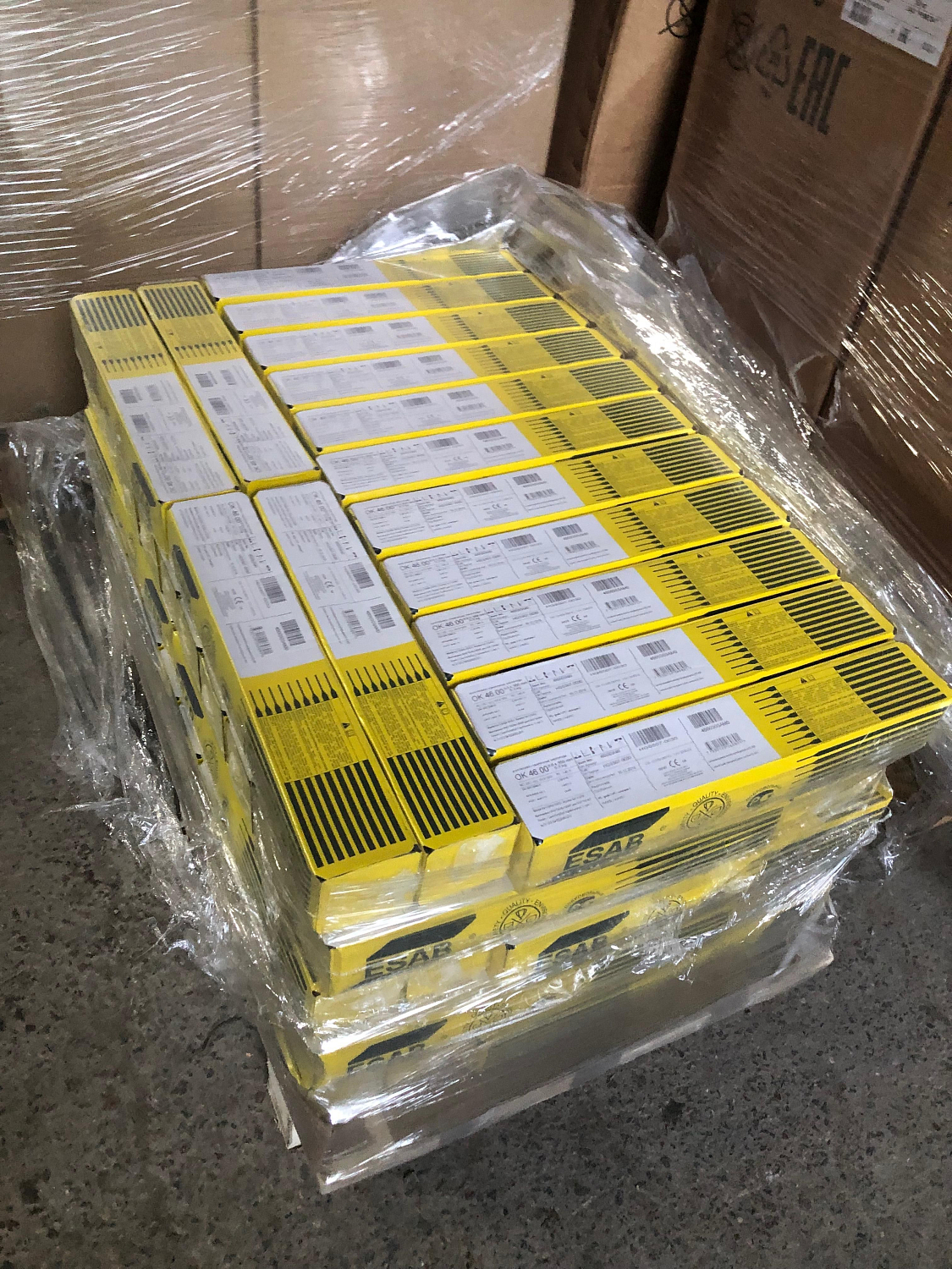 Поступление электродов на склад