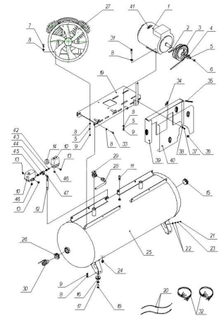 R 3101.00.00.301 Переходник 1/4"Mх3/8"F (аналог 4151600001) для 500v90TБ